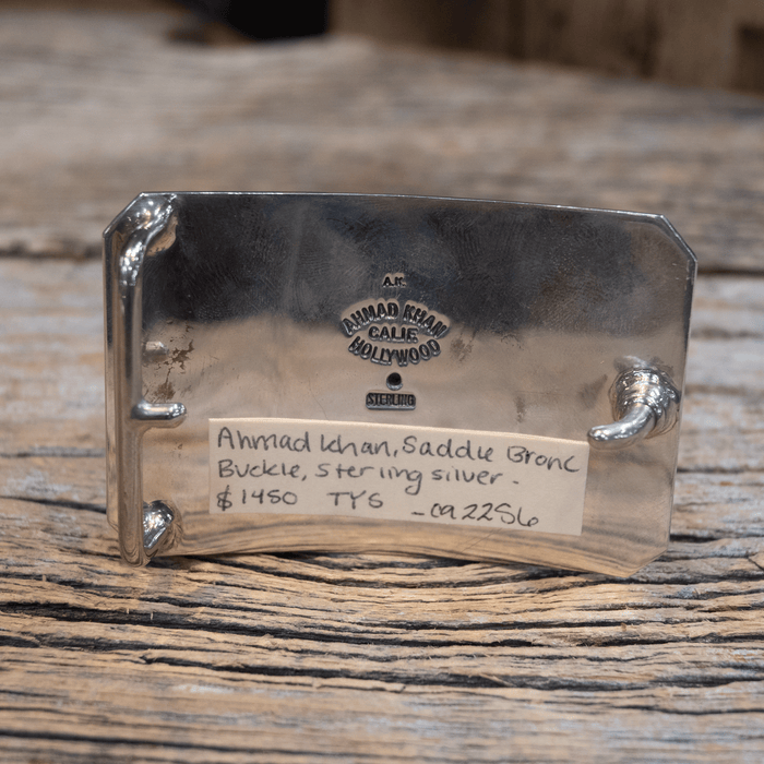 Ahmad Khan Hollywood Calif. Sterling Bronc Belt Buckle