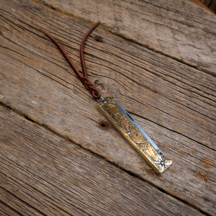 Kamphaus Brass Engraved Pocket Knife Knives Kamphaus