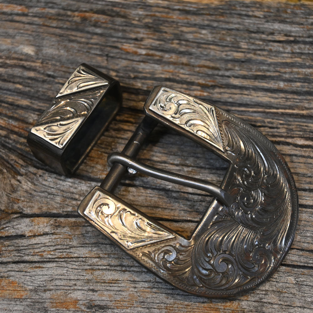 Tittor Silver Mounted Western 1" Belt Buckle  _CA634 ACCESSORIES - Additional Accessories - Buckles Tittor   