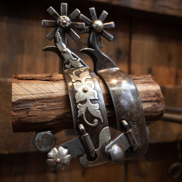Kerry Kelley Silver Mounted 8pt. Spurs Tack - Spurs Kerry Kelley