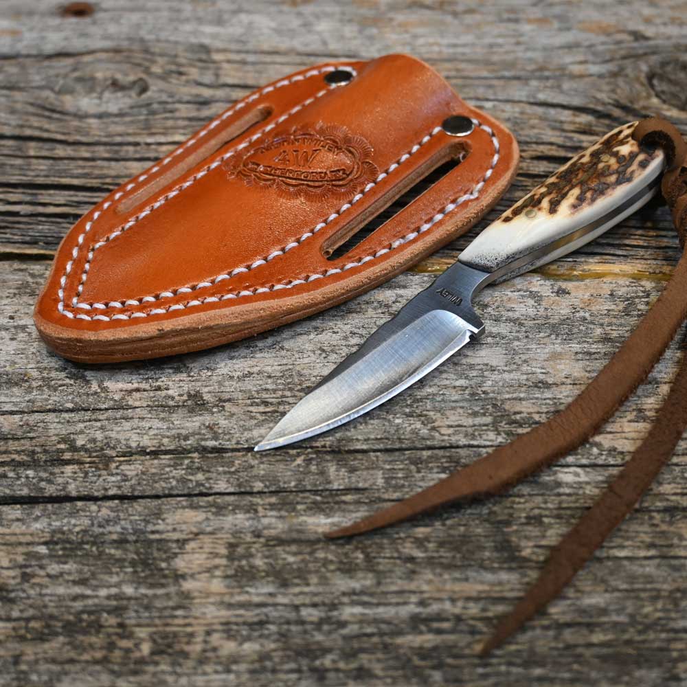 Justin Wiley Handmade  Knife with Leather Sheath WK042 Knives Justin Wiley   