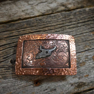 Handmade Copper Engraved Buckle by Range Reams _CA1089 ACCESSORIES - Additional Accessories - Buckles Range Reams