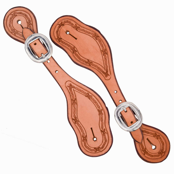 Teskey's Ladies Barbwire Border Spur Straps Tack - Spur Straps Teskey's