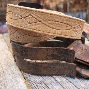 Western 38"  Tan with Magenta Stitching Gunslinger Belt