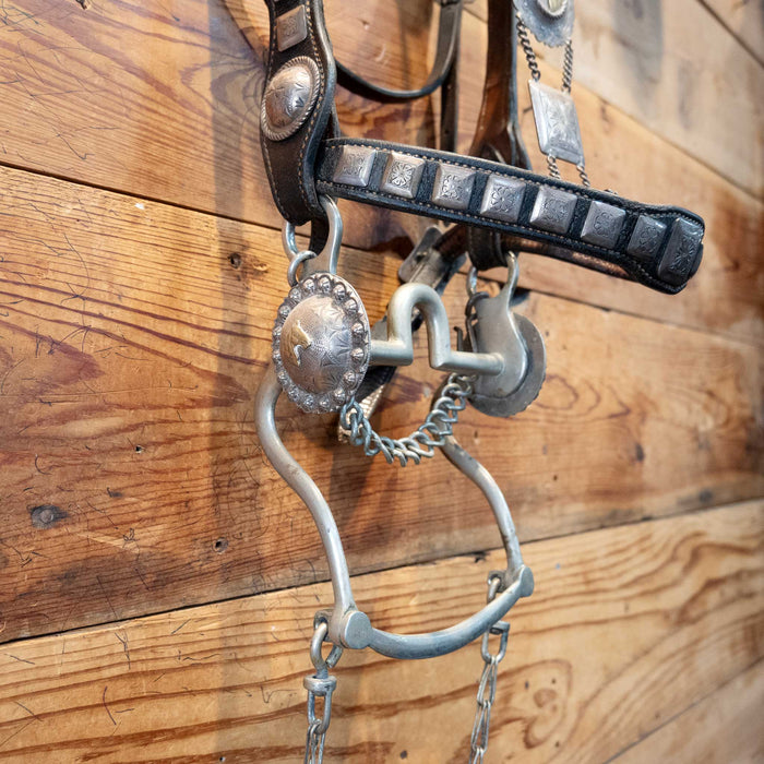 Stunning Vintage Parade Bridle Sterling Silver "Star Steel Silver" Bit Tack - Rigs MISC
