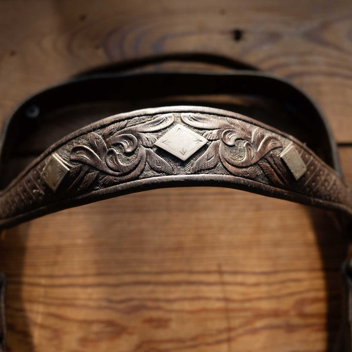 Early Beurman Ported Bit with Visalia Sterling Silver Diamond Concho Bridle Rig Tack - Rigs Visalia Stock & Saddle Co.