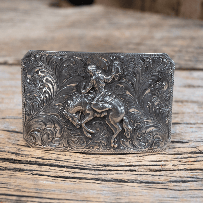 Ahmad Khan Hollywood Calif. Sterling Bronc Belt Buckle