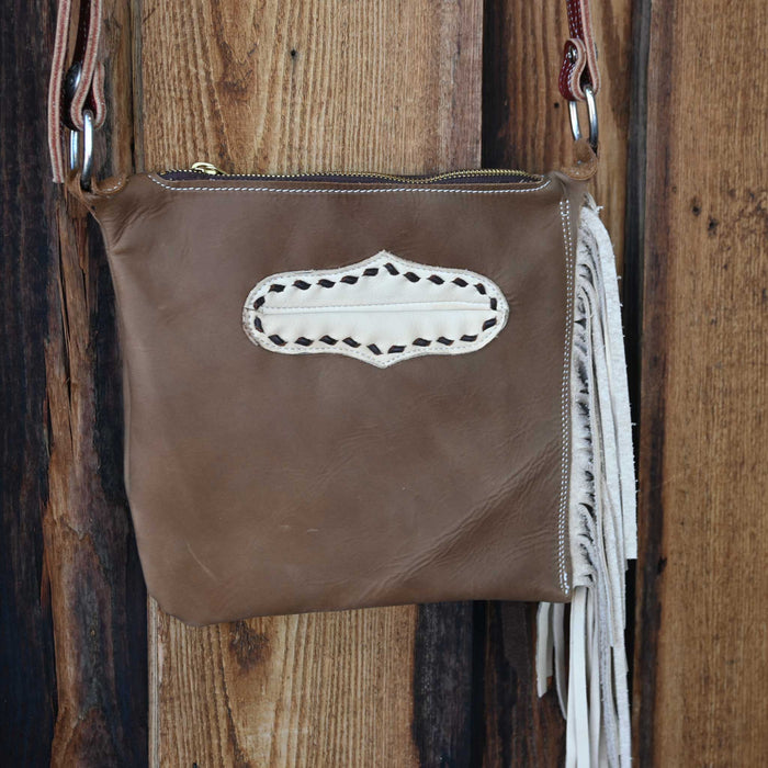 Handmade Smooth Brown Crossbody Chap Purse