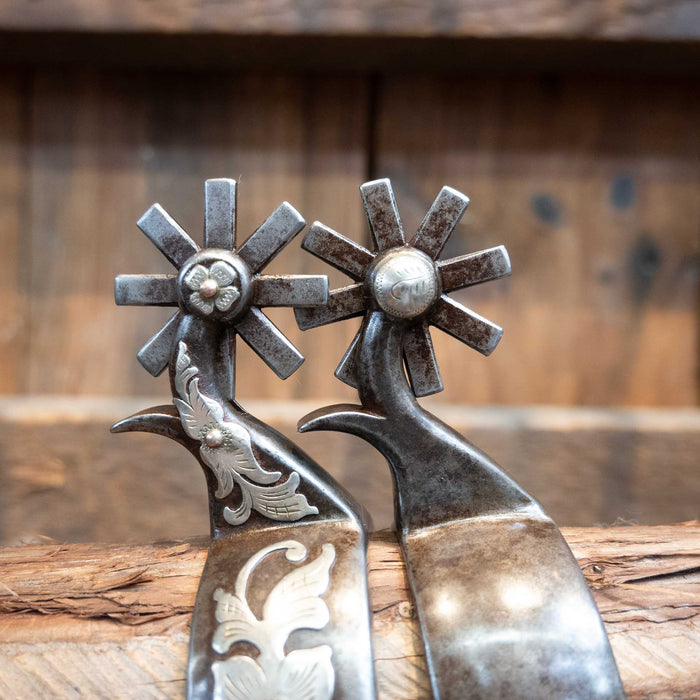 Kerry Kelley Silver Mounted 8pt. Spurs Tack - Spurs Kerry Kelley