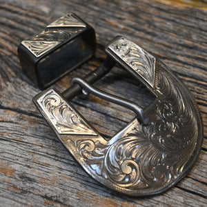 Tittor Silver Mounted Western 1" Belt Buckle  _CA634 ACCESSORIES - Additional Accessories - Buckles Tittor   