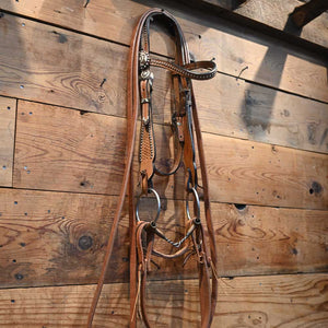 Bridle Rig - Nice Silver Studded Headstal with 2 piece Twist O-Ring Rig SBR592 Sale Barn MISC