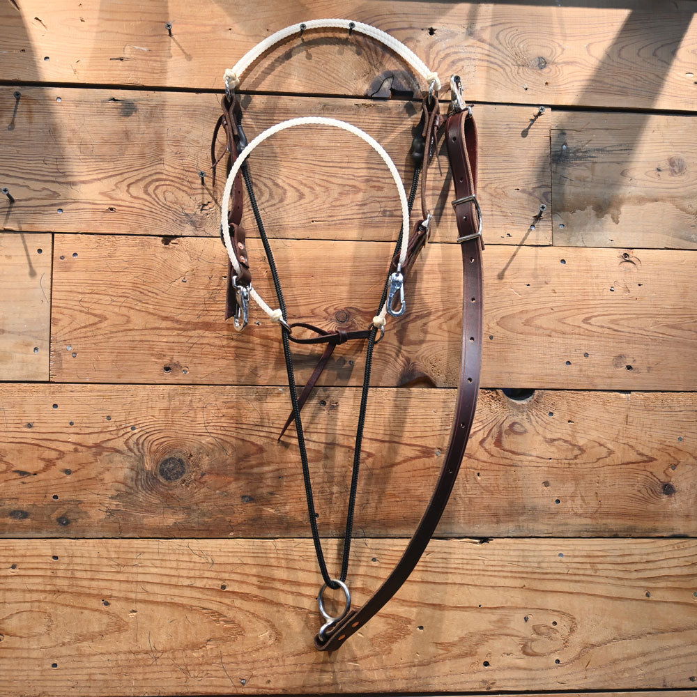 THE CROSSWAY BY BAR-O-ABIT - Headsetter - White with Snaps BOB008 Tack - Training - Headgear BAR-O-ABIT