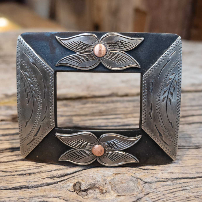 Turtle Jones Silver Mounted Flower Buckle