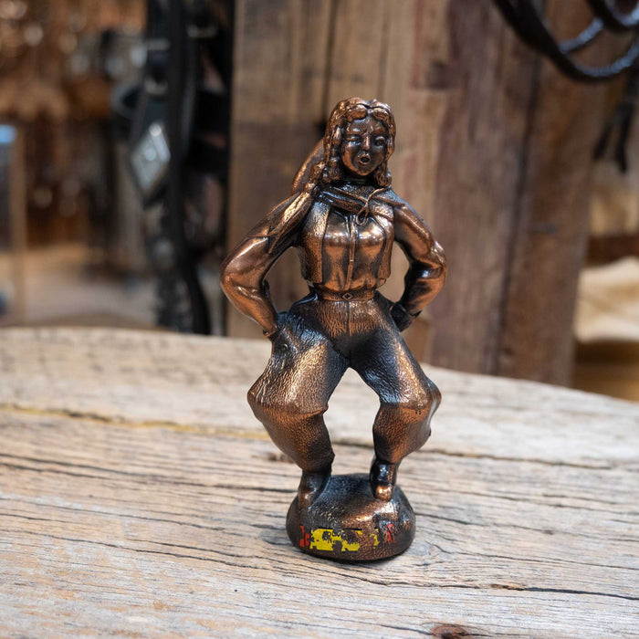 50"s Bronze Bow Legged Cowgirl Statue
