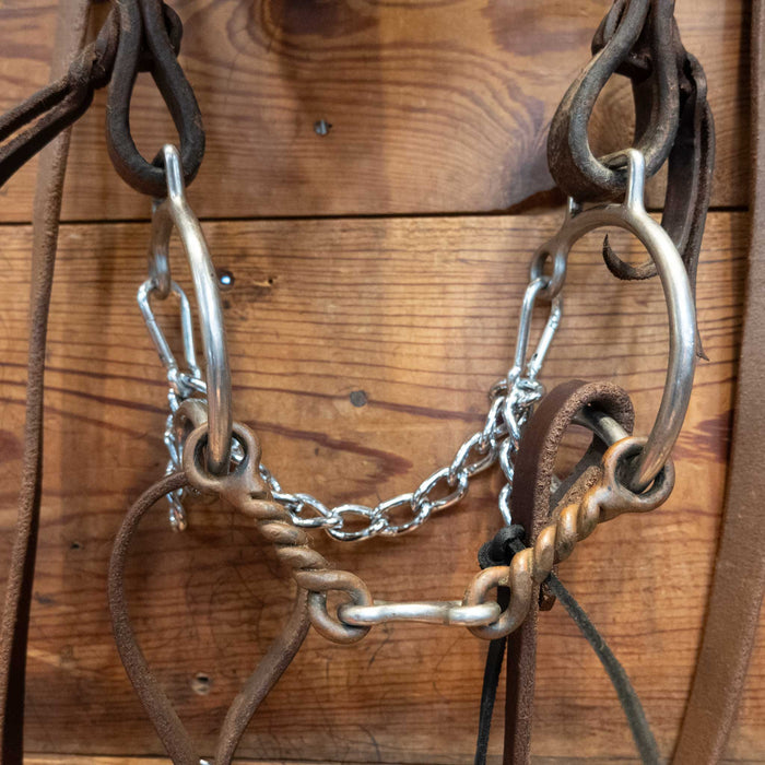 Twisted Wire Dogbone Bridle Rig w/ Split Ear Headstall