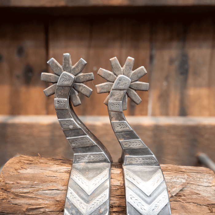 S. White Silver Mounted 9pt. Spurs