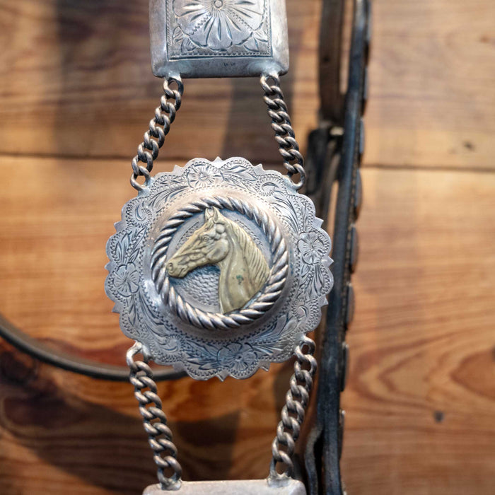 Stunning Vintage Parade Bridle Sterling Silver "Star Steel Silver" Bit Tack - Rigs MISC