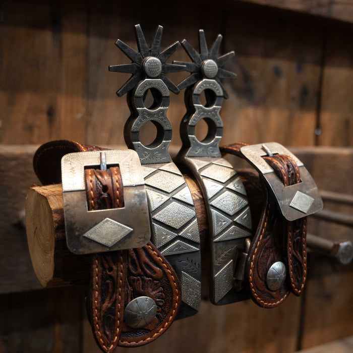 Pat Ray Castleberry Silver Mounted Spurs 1476