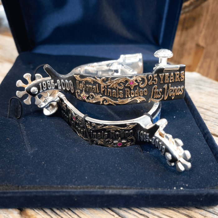 Montana Silversmiths 25 Years Commemorative National Finals Rodeo Spurs