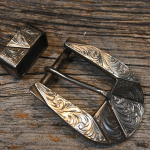 Tittor Silver Mounted Western 1' Belt Buckle -  _CA635 ACCESSORIES - Additional Accessories - Buckles Tittor   