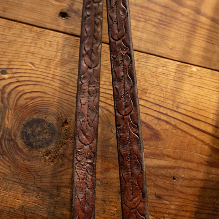 Vintage Tooled Bridle Rig with Mexican Silver Inlayed Bit Tack - Rigs MISC