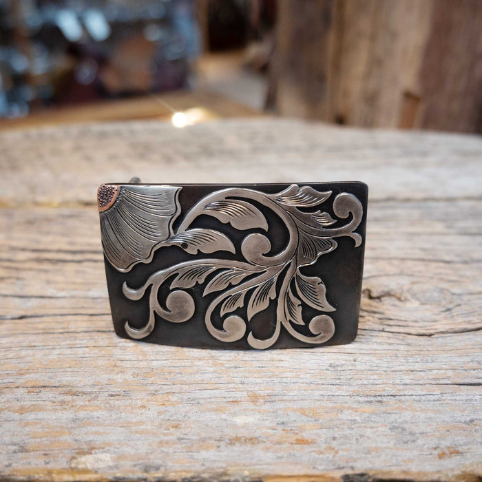 Turtle Jones Silver Mounted Flower Buckle