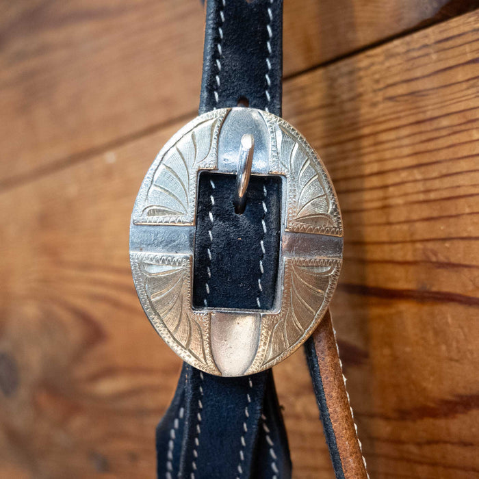 Navy Blue 3/4" Split Ear Headstall