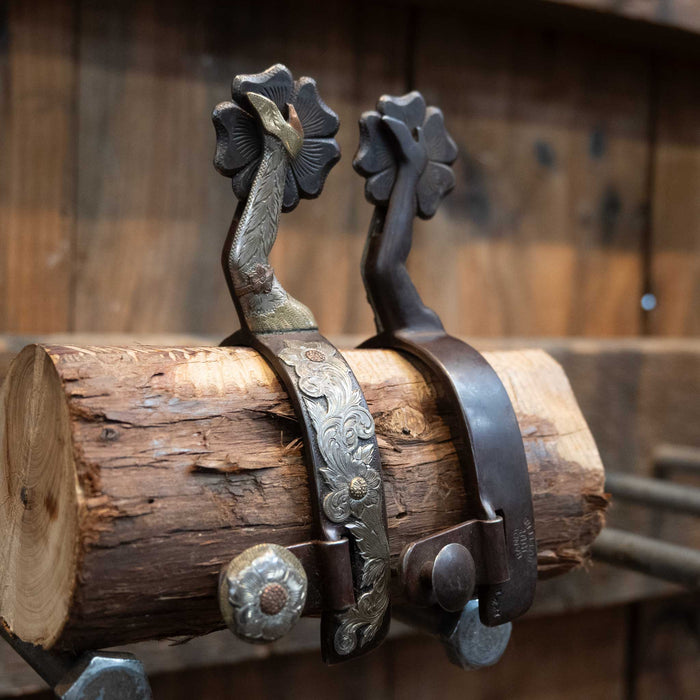 Randy Butters #1231 Silver Mounted 5pt Lady Leg Spurs Tack - Spurs Randy Butters