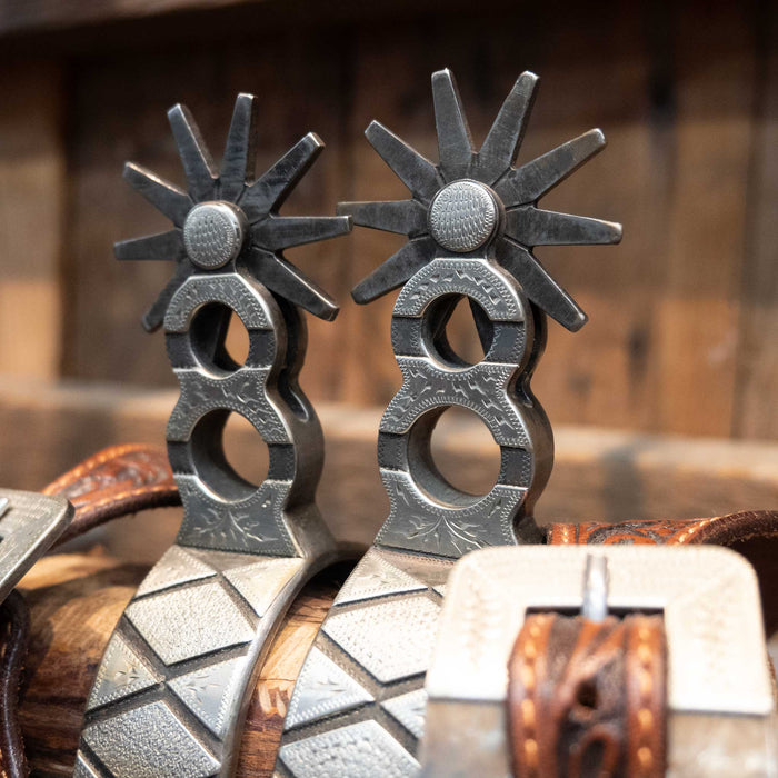 Pat Ray Castleberry Silver Mounted Spurs 1476