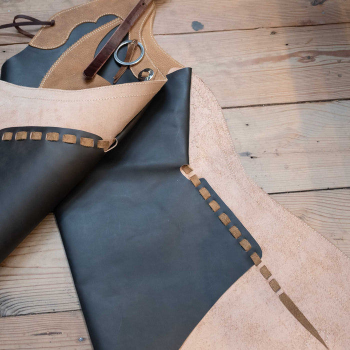 Slick Black Leather Stepthrough Chaps w/Tan Accents