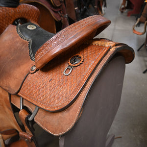 14.5" USED DOUBLE J ROPING SADDLE