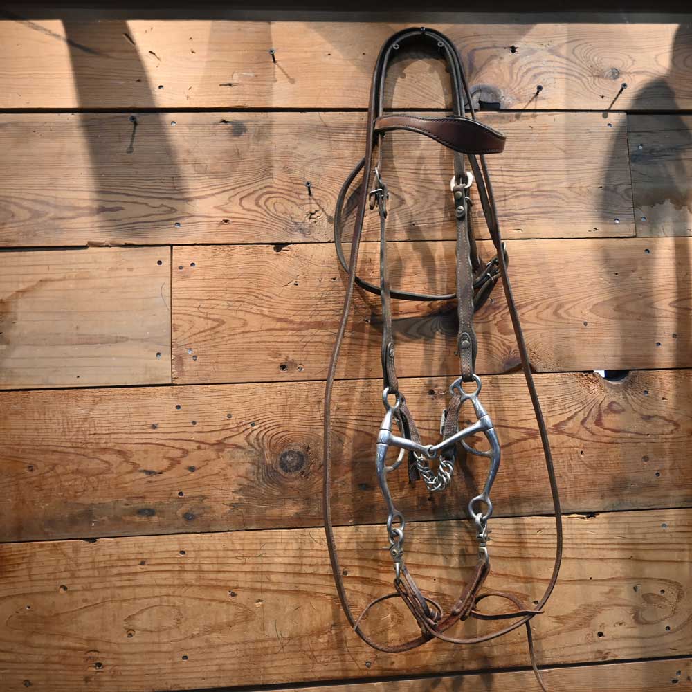 Bridle Rig - Shanked Smooth Snaffle Bit SBR552 Sale Barn MISC   