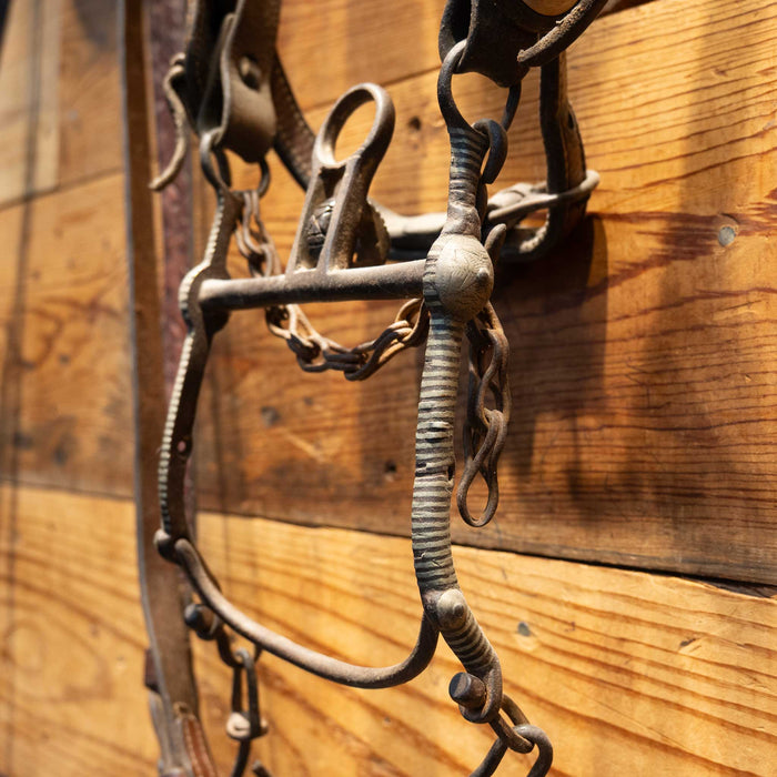 Vintage Tooled Bridle Rig with Mexican Silver Inlayed Bit Tack - Rigs MISC