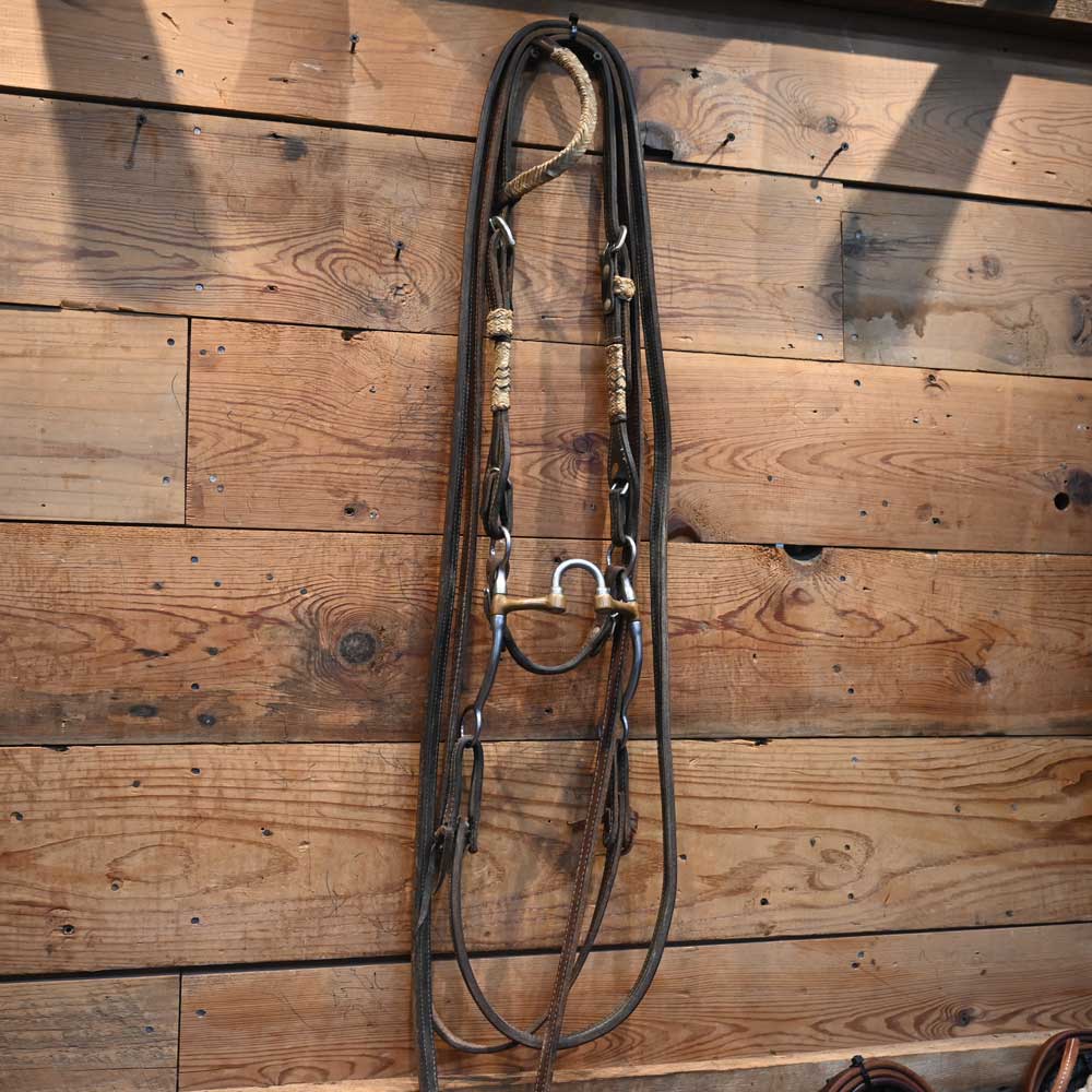 Bridle Rig - Nice Rawhide Headstall - Correction with Copper Bars Rig SBR594 Sale Barn MISC