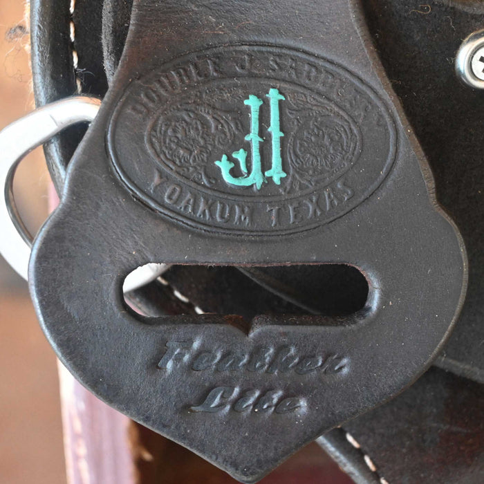 14" USED DOUBLE J FEATHERLITE BARREL SADDLE Saddles - Used DOUBLE J SADDLERY