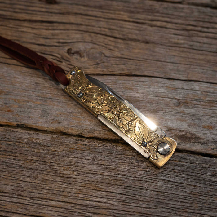 Kamphaus Brass Engraved Pocket Knife Knives Kamphaus