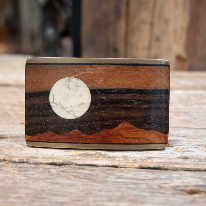 Handmade Kenneth Reid Brass w/ Wooden Inlay Buckle