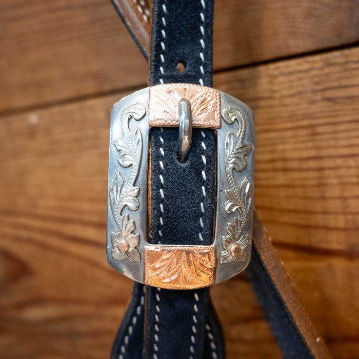 Navy Blue 3/4" Split Ear Headstall