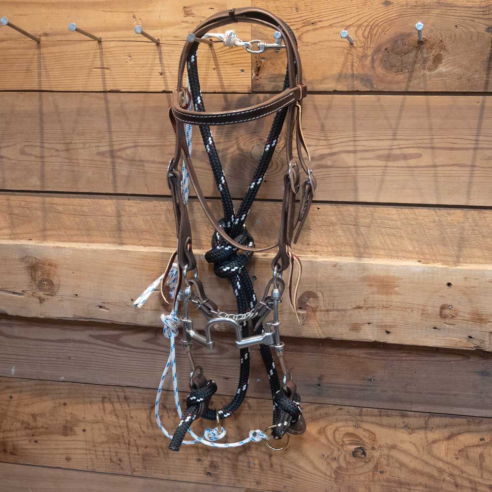 Cow Horse Supply Bridle Rig with String Rope Martingale CHS165 Tack - Training - Headgear Cow Horse Supply   