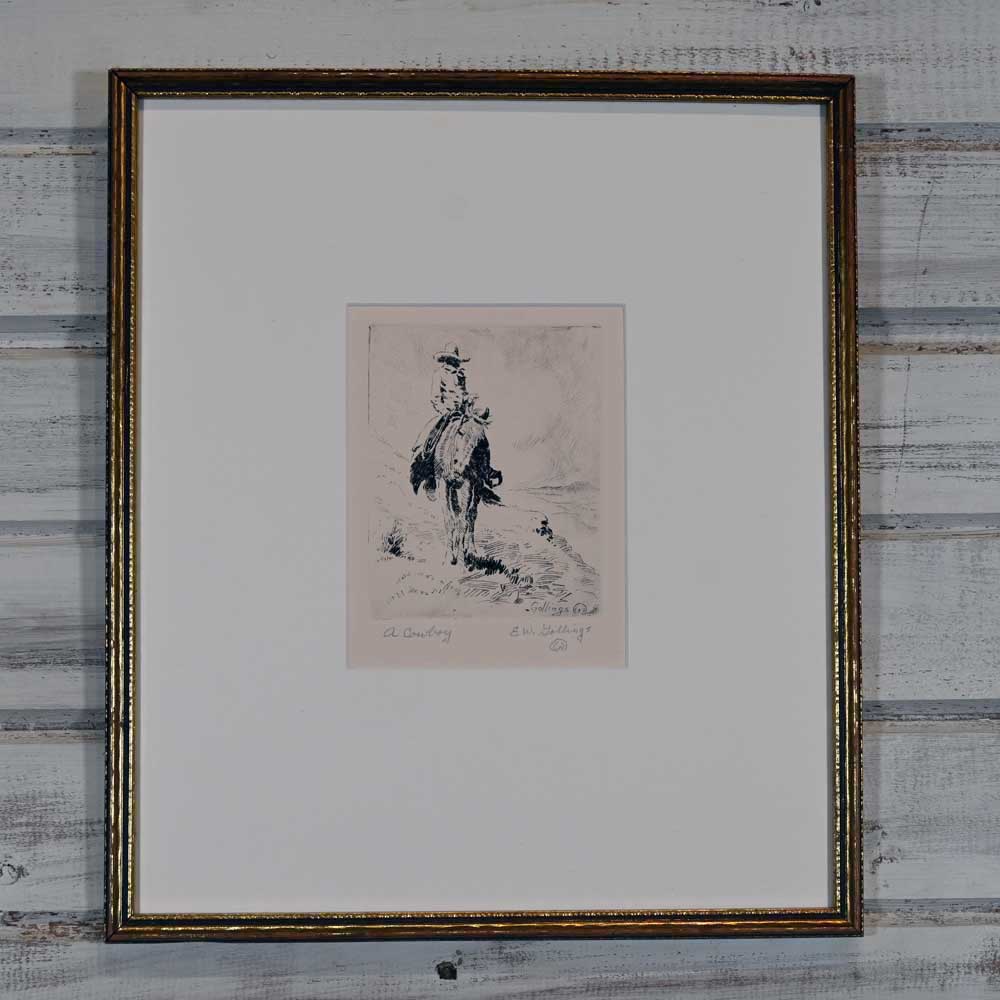 Western Art - E.W. Gollings - "A Cowboy" _CA702 Collectibles E.W. Gollings