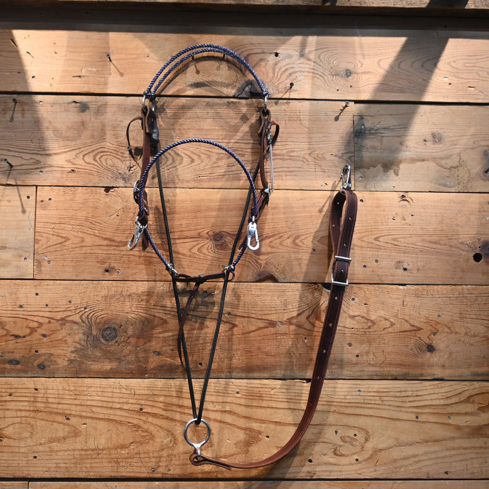 THE CROSSWAY BY BAR-O-ABIT - Headsetter - Blue with Buckles BOB011 Tack - Training - Headgear BAR-O-ABIT