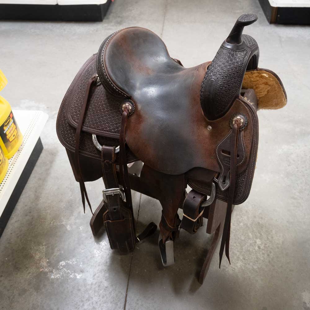 13.5" USED JEFF SMITH RANCH CUTTING SADDLE Saddles Jeff Smith   