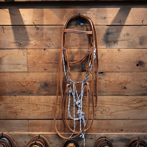 CHS Mormon Snaffle Rig w/Martingale Tack - Training Cow Horse Supply