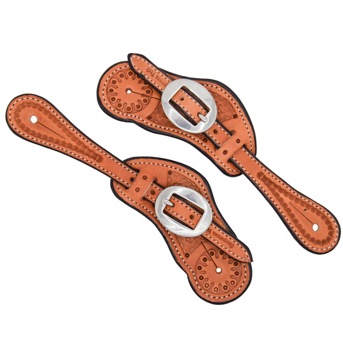 Cowperson Tack Ladies Basketweave Spur Straps Tack - Spur Straps Cowperson Tack