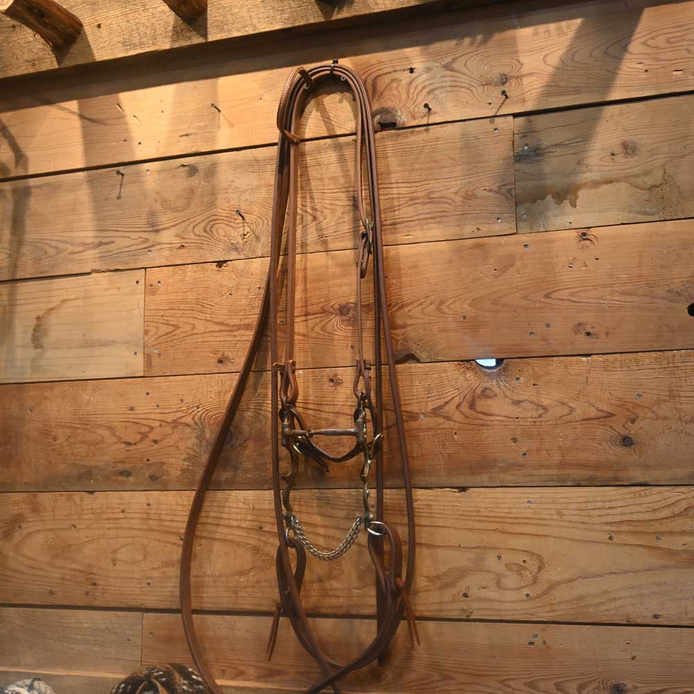 Bridle Rig - Fancy Silver Engraved  Smooth Snaffle Bit - RIG679 Tack - Rigs MISC   