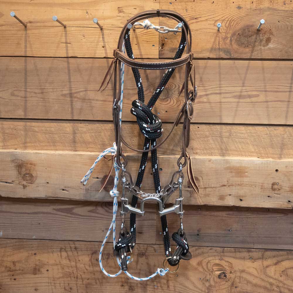 Cow Horse Supply Bridle Rig with String Rope Martingale CHS166 Tack - Training - Headgear Cow Horse Supply   