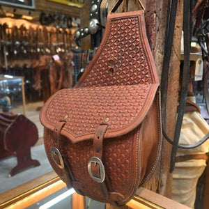 Tooled Leather Saddle Bags _CA1103 Collectibles Teskey's