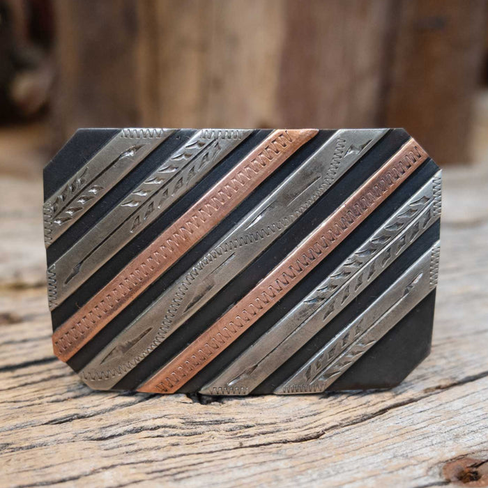 Turtle Jones Belt Buckle w/Silver & Copper Bars