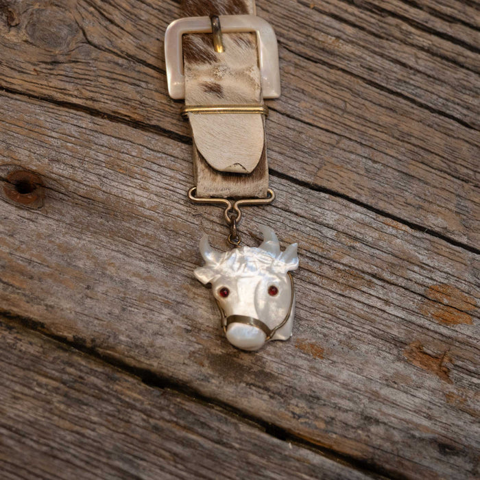Vintage Hereford Victorian Mother of Pearl Watch FOB Collectibles MISC