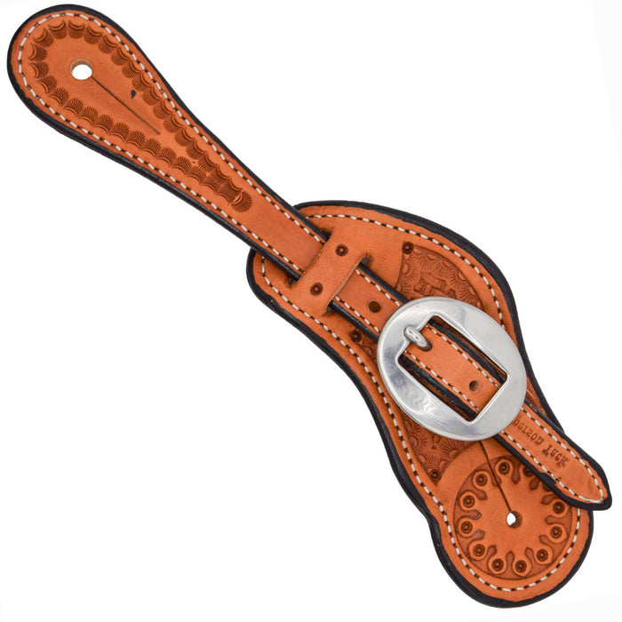 Cowperson Tack Ladies Basketweave Spur Straps Tack - Spur Straps Cowperson Tack Light Oil